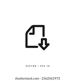 File Download Icon. Editable Stroke