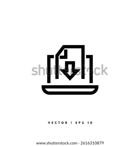 File Download Icon. Editable Stroke
