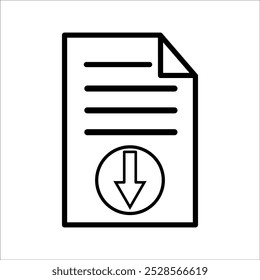 File download icon. Information, text documents, uploads, folders, pdf files, personal, books, notes. Data set concept. Parallel vector icon, black and colorful style on black and white background