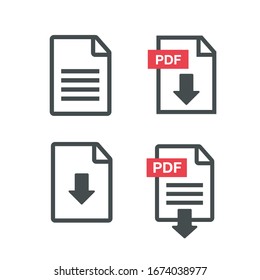 File Download Icon. PDF Upload Icon Vector