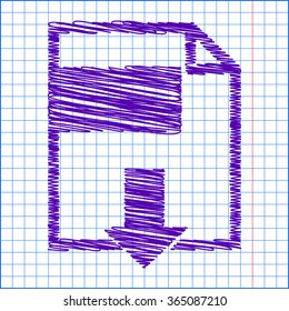 File download icon with pen effect 