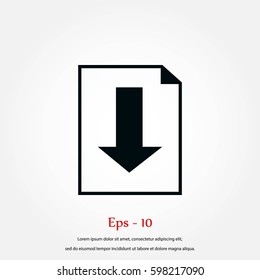 File download icon, Vector EPS 10 illustration style