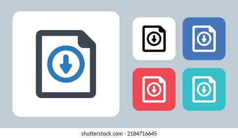 File Download icon - vector illustration . File, Document, Download, Save, Share, Paper, Page, Arrow, data, Sheet, line, outline, flat, icons .