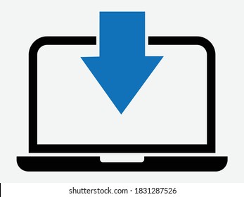 File download on computer icon. Download icon vector