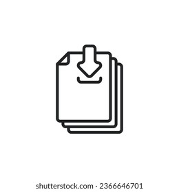 Icono de esquema de descarga de archivos. Ilustración vectorial. Icono aislado es adecuado para web, infografías, interfaces y aplicaciones.