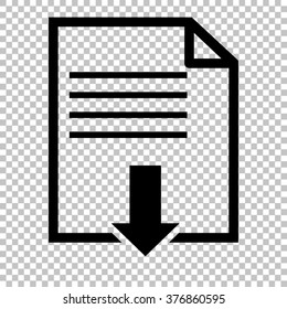 File download sign. Flat style icon on transparent background