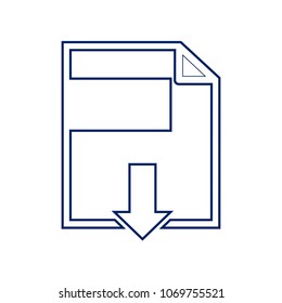 File download sign. Vector. Flat style black icon on white.