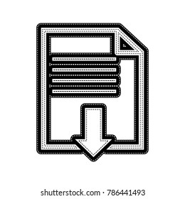File download sign. Vector. Flat style black icon on white.