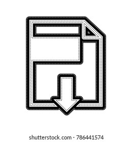 File download sign. Vector. Flat style black icon on white.