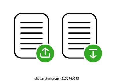 Icono de descarga y envío de archivos. Ilustración del vector aislada en fondo blanco