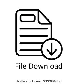 File Download Vector  outline Icon Design illustration. User interface Symbol on White background EPS 10 File