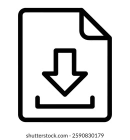 File Downloading Arrow Icon for Digital Data Transfer and Cloud Computing