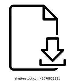 File Downloading Arrow Symbol for Data Transfer and Digital Storage
