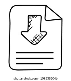 
File with downward arrow, file downloading
