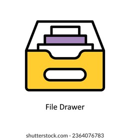 File Drawer vector Filled outline Icon Design illustration. Graphic Design Symbol on White background EPS 10 File
