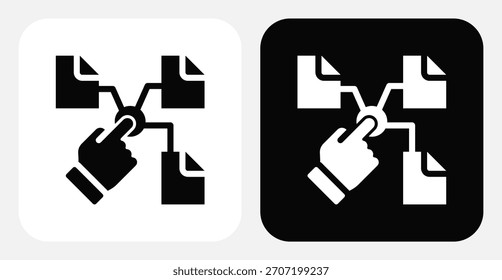 Conjunto de iconos monocromo dual de archivo