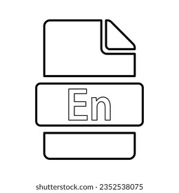 File En Format Icon In Outline Style