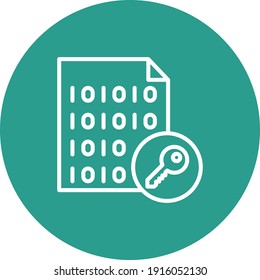 File, encryption, key  icon vector image. Can also be used for cyber security. Suitable for use on web apps, mobile apps and print media.