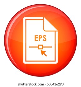 File EPS icon in red circle isolated on white background vector illustration