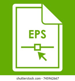 File EPS icon white isolated on green background. Vector illustration