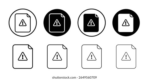 File error icon thin flat simple illustration symbol