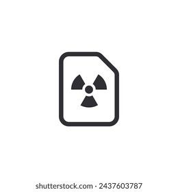 Error de archivo. Signo de riesgo. Símbolo de radiación. Signo de alerta. Armas nucleares. Peligro de radiación. Desechos radiactivos. Amenaza nuclear. Seguridad nuclear. Documento nuclear. Archivo peligroso. Instrucción. Archivo Biolab.