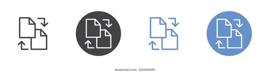 Ícone de troca de arquivos Símbolo de arte de estrutura de tópicos fina
