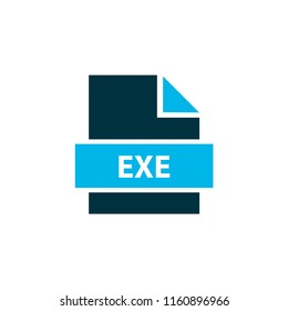 File exe icon colored symbol. Premium quality isolated software element in trendy style.