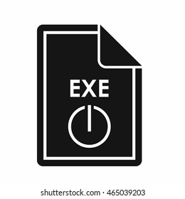 File EXE icon in simple style isolated on white background. Document type symbol