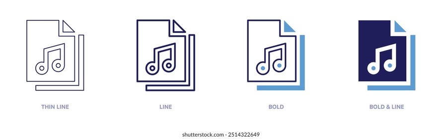 Icono del expansor de archivos en 4 estilos diferentes. Línea delgada, línea, negrita y línea negrita. Estilo duotono. Trazo editable.