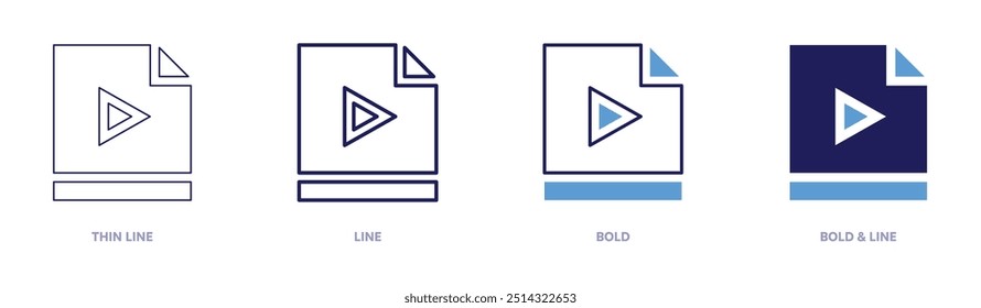Icono del explorador de archivos en 4 estilos diferentes. Línea delgada, línea, negrita y línea negrita. Estilo duotono. Trazo editable.