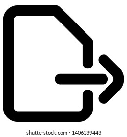 file export icon, as a user interface icon, with an outline vector style