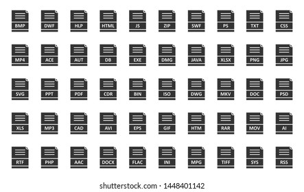 File Extension Icon Set Vector Eps