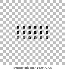 File extensions. Black flat icon on a transparent background. Pictogram for your project