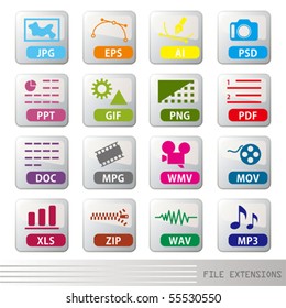 File extensions icon set