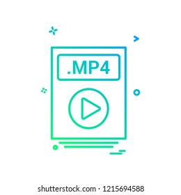 file files mp4 icon vector design