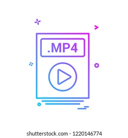 file files mp4 icon vector design