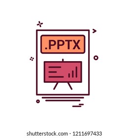 file files pptx icon vector design