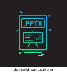 file files pptx icon vector design