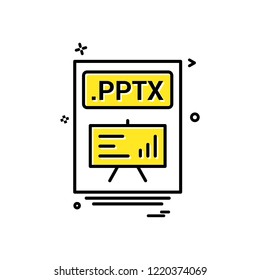 file files pptx icon vector design