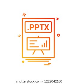 file files pptx icon vector design