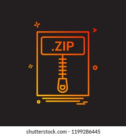 file files zip icon vector design