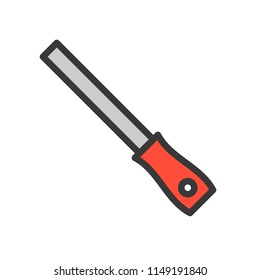 File, Filled outline icon, carpenter and handyman tool and equipment set
