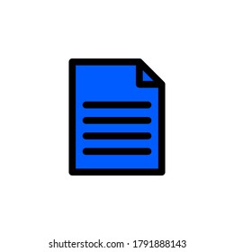 File filled outline icon. Document symbol vector on white background