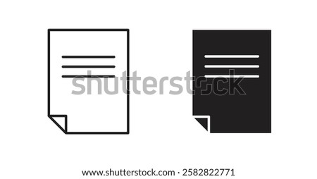 File filled and outlined icons vectors on white background