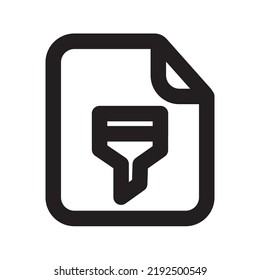 File Filter Icon with Outline Style