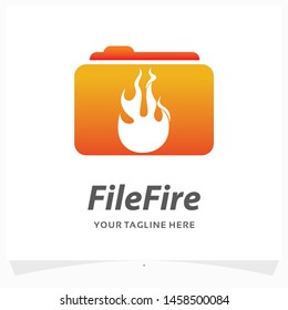 File Fire Logo Design Template