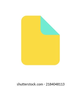 File flat color ui icon. Desktop shortcut. Note taking application. Document format. Start menu. Simple filled element for mobile app. Colorful solid pictogram. Vector isolated RGB illustration