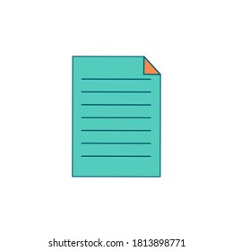 File flat color vector object. Office paper sheet with text. Data archive. Work email. Record on notepad. Document page isolated cartoon illustration for web graphic design and animation