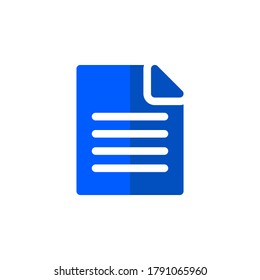 File flat icon. Document Symbol vector on white background.